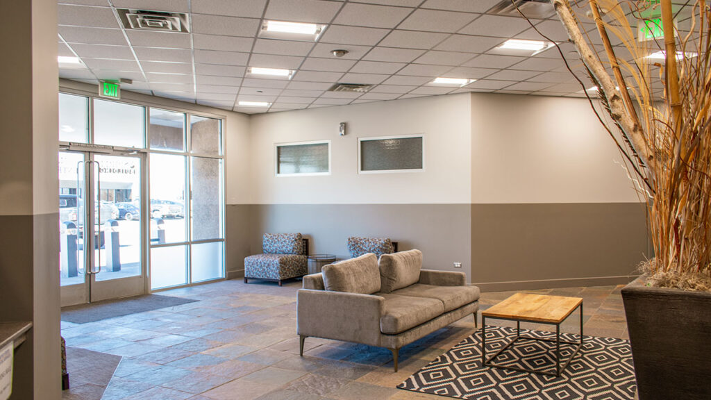 The Spirit Building lobby with furniture